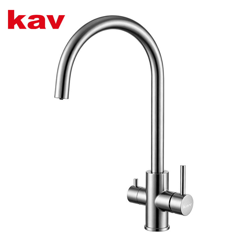 AF-Central-Asia 3-Way 304 Stainless Steel Kitchen Faucet Pull-Out Sprayer Single